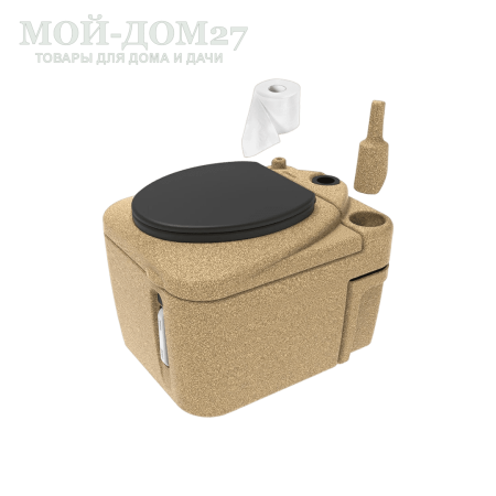 Торфяной туалет Rostok Eco 25 Песочный гранит | Мой-Дом27 | Стационарный торфяной биотуалет цвета песочного графита емкостью верхнего бака 20 л. и&nbsp;нижнего бака 45 л.<br>
 Отличительная черта туалета в разделении фракций в разные ёмкости. Это упрощает обслуживание туалета и избавляет от неприятного запаха в помещении.<br>
Высота сиденья: 45 см